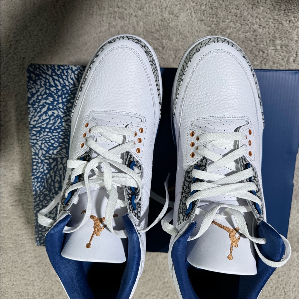 Air Jordan 3 Retro White Blue Sneakers
